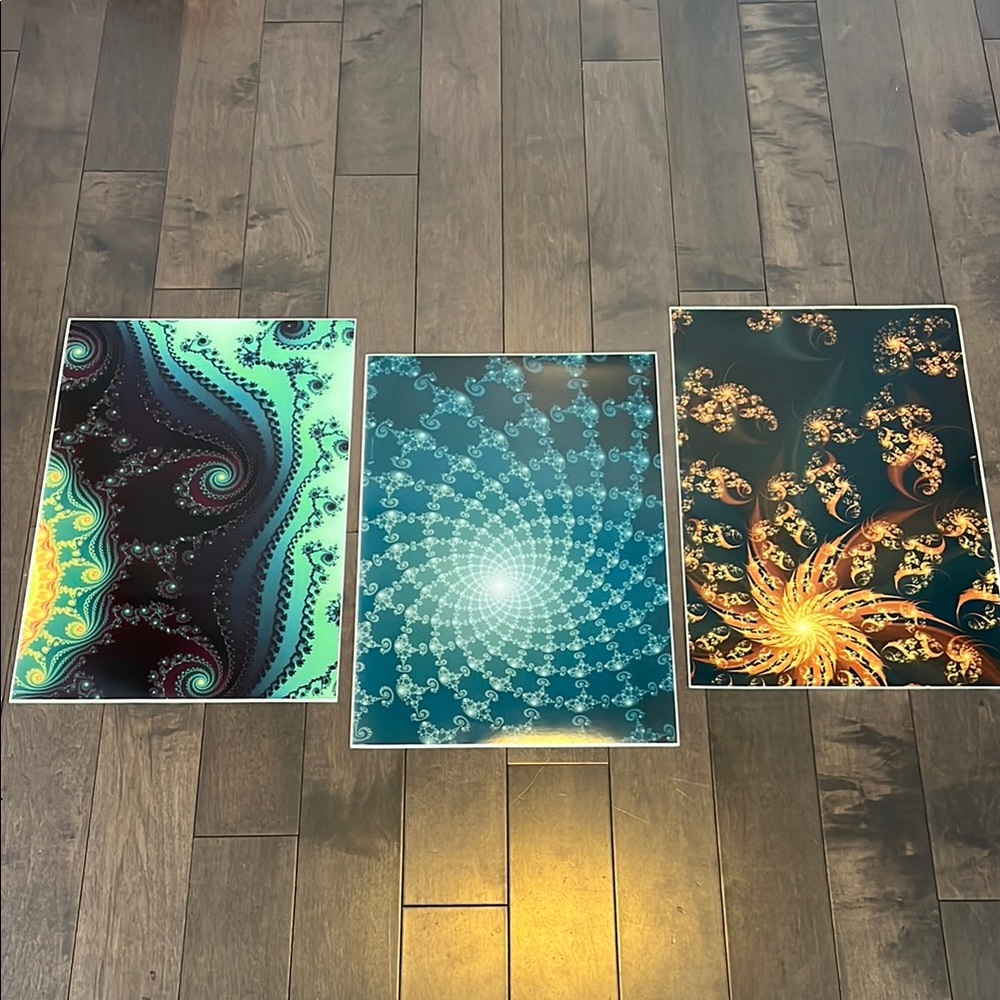 Set of Three Fractal Art Prints by ecoteric.roach.com